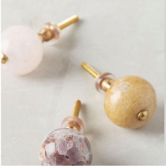 Anthropologie Rose Quartz Gemma Knob - Picture 3 of 9